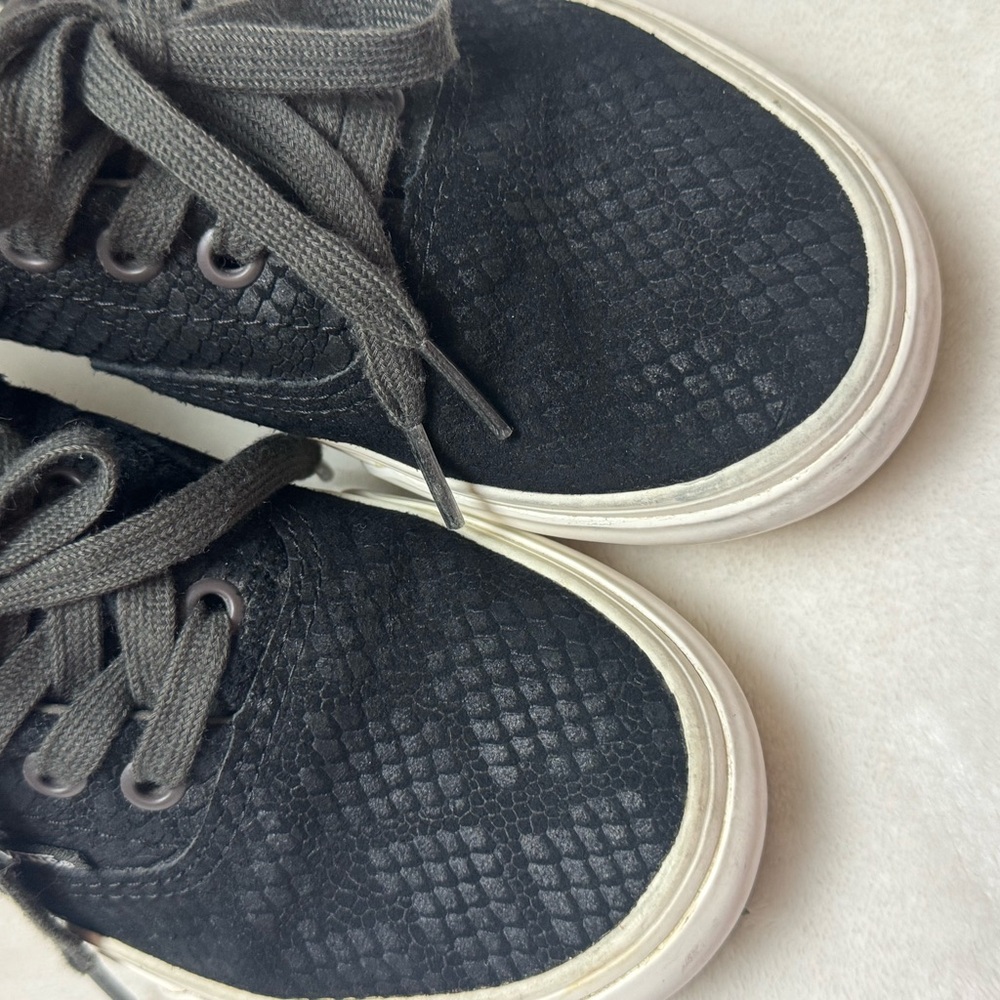 Vans Black and White Textured Sneakers